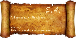 Stefanik Andrea névjegykártya